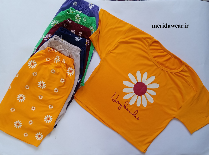 کراپ و شورتک طرح بابونه کد ۳۳