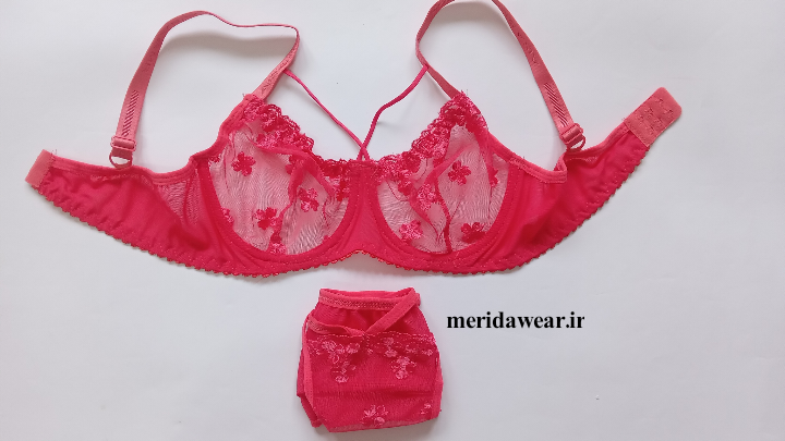 ست شورت و سوتین تورگاز فنردار سرخابی کد ۱۷